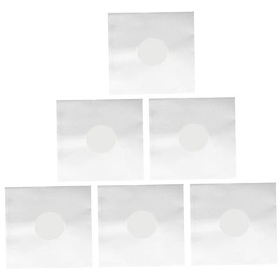 Cabilock 6pcs Vinyl Record Covers Bag White Kraft Paper Self-Adhesive Vinyl Sleeves Record Protection