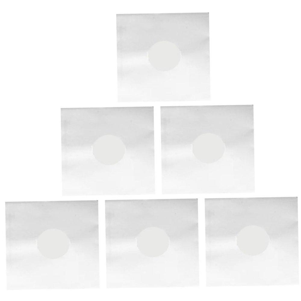 Cabilock 6pcs Vinyl Record Covers Bag White Kraft Paper Self-Adhesive Vinyl Sleeves Record Protection