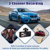 3 Channel Dash Cam Front and Rear Inside with 64GB Card, WIZACE1080P Dash Camera for Cars, Dashcam Three Way Triple Car Camera with IR Night Vision, Loop Recording, G-Sensor, HDR, 24 Hours Recording view 2