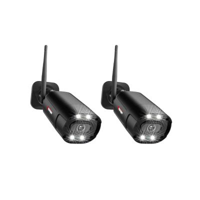 Anssipo Add on 2 PCS 3MP WiFi Security Camera Replacement, Surveillance Cameras Indoor Outdoor, Color Night Vision, Plug-in, Two Way Audio, AI Face/Motion Detection