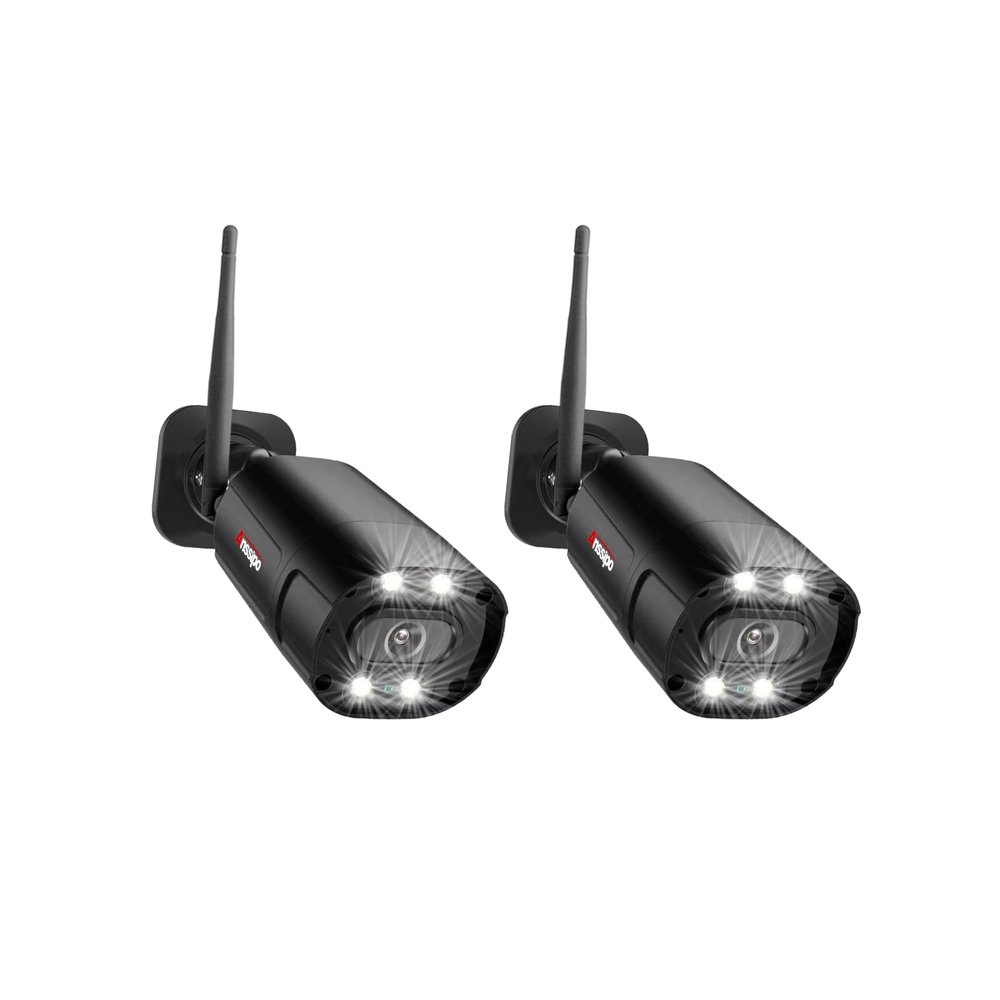Anssipo Add on 2 PCS 3MP WiFi Security Camera Replacement, Surveillance Cameras Indoor Outdoor, Color Night Vision, Plug-in, Two Way Audio, AI Face/Motion Detection