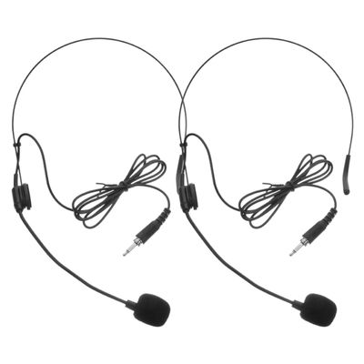 CAXUSD 2pcs Crisp Sound Transmission Headset Microphone for Singing Presentations Group Activities