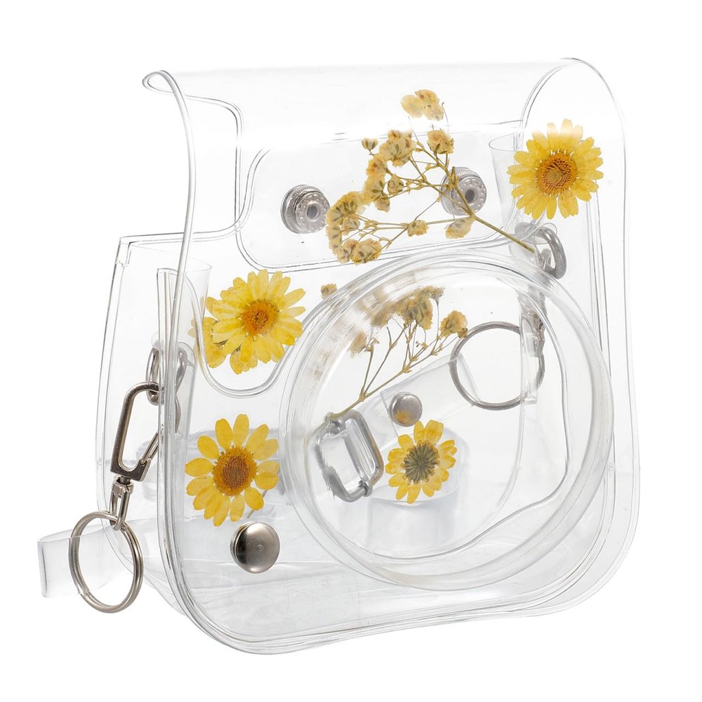 OSALADI Weatherproof Instant Camera Bag for 11/9/8 Pvc Case Floral Design Mini Shoulder Bag