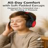 ADOOPE USB C Wired Over-Ear Headphones with Mic, Hi-Fi Stereo Sound, Noise-Isolating Ear Cups, Comfortable Fit for iPhone15/16, Samsung Galaxy S24/S23, Type-C Phones & Tablets (Black&Red) view 4