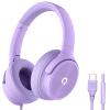 ADOOPE USB C Wired Over-Ear Headphones with Mi, Hi-Fi Stereo Sound, Noise-Isolating Ear Cups, Comfortable Fit for iPhone15/16, Samsung Galaxy S24/S23, Type-C Phones & Tablets (Purple) view 1