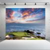 CHNYWORK 5ftx4ft Golf Courses Backdrop California Pebble Beach Resort Green Meadow Seaside Scenery Sunset Background Golf Theme Holiday Wedding Birthday Party Decor Photo Props Wallpaper view 2
