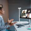 AceTaken White Webcam Stand with Magnetic Mount Holder for Logitech Brio-100, Brio 300,Brio 500,StreamCam,MX-Brio-4K webcams view 4