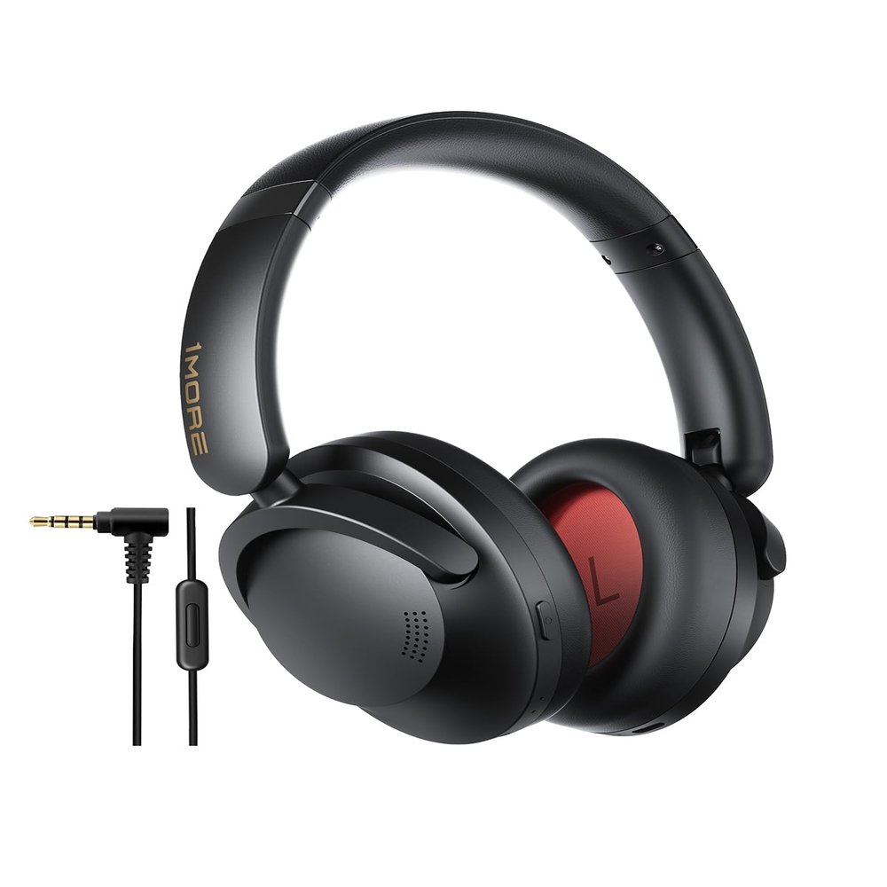 1MORE SonoFlow Pro HQ51 Wireless Over-Ear Headphones, Reduce Noise by Up to 45dB, Hi-Res Audio, 100H Playtime, App Control, Bluetooth 5.4, AI Clear Calls, Lightweight Fit for Travel Office, Matte Gray