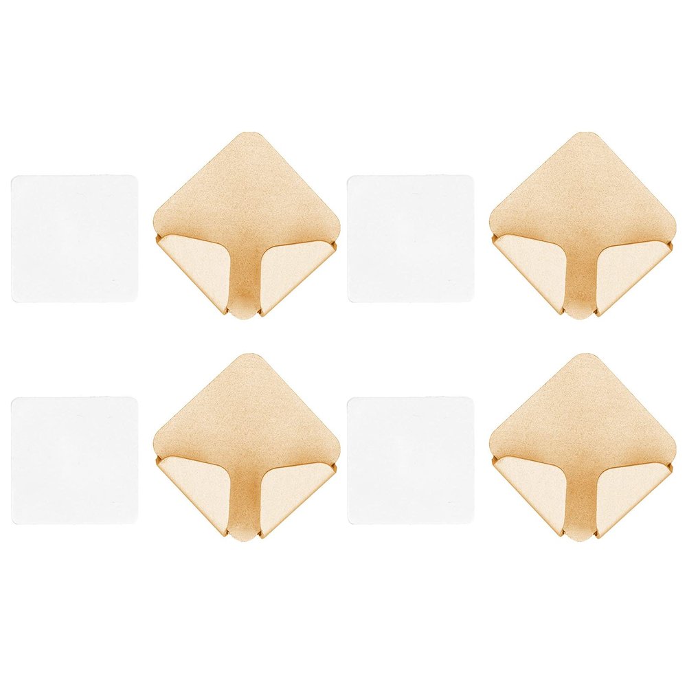 4pcs Adhesive Cable Clips Socket Shelfs, Punch no Power Cord Storage Bracket Self Adhesive Socket Plug Holder Organizer Rack for Home Gold