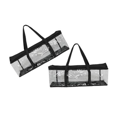 Mikinona 2pcs Plastic Organizer Bags Design Stackable Storage for Cd DVD Game Cases Capacity Reinforced Handles