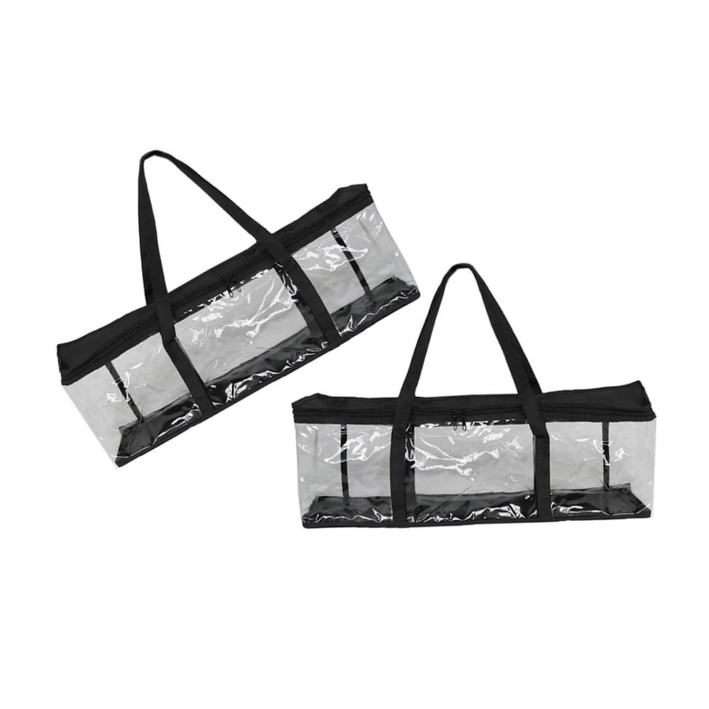 Mikinona 2pcs Plastic Organizer Bags Design Stackable Storage for Cd DVD Game Cases Capacity Reinforced Handles