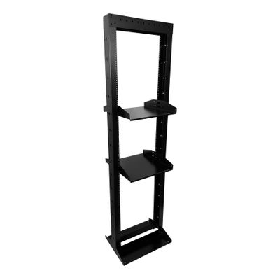 2 Post 29U Open Frame Server Rack 2-Post Server Rack Network Rack,Comes with 2 Center Trays,for 19 Inch Equipment, Networking Data & IT Devices,1260lbs Weight Capacity Rack(2P-LD-29)