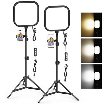 2Pack LED Video Light Kit, Hagibis 15W Photography Lighting Kit, 78" Dimmable Studio Lights with Tripod, 2500-8500K Stream Light for Video Recording, Game Streaming, Photography, Tiktok, YouTube