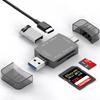 4-in-2 Memory Card Reader USB C USB A Dual Connectors, SD/TF Card Reader with OTG Charing Adapter Compatible for Laptop, PC, iPhone16/15, MacBook Pro/Air, iPad Pro, U Disk view 1