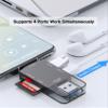 4-in-2 Memory Card Reader USB C USB A Dual Connectors, SD/TF Card Reader with OTG Charing Adapter Compatible for Laptop, PC, iPhone16/15, MacBook Pro/Air, iPad Pro, U Disk view 4