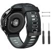 HKIDKK For Forerunner 735XT Watch Bands Black Buckle Sport Silicone Watch Strap Replacement for Forerunner 230/220/235/620/630/735XT and Approach S20/S5/S6 Smart watch band(Black-grey) view 2