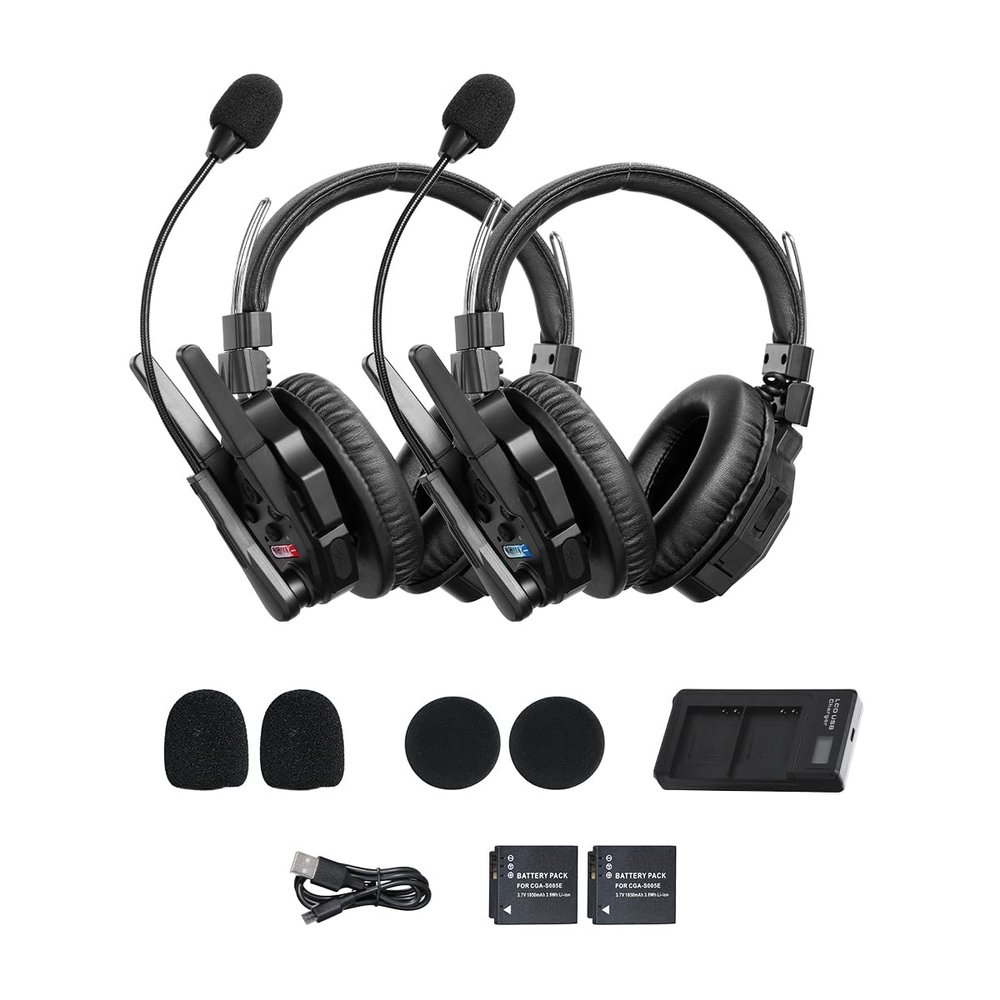 SYNCO XTALK XMax2 Wireless Intercom Headset System 2.4GHz 1640 feet 500 Meters Dual-Ear Team Communication Headset for Live Show Stage Performance Movie Shoot