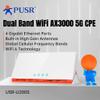 PUSR Global 5G Dual Band WiFi6 AX3000 CPE Router Sim Card Slot Qualcomm IPQ5018 4*Gigabit Ports FWA Up to 3000Mbps USR-U200s view 3
