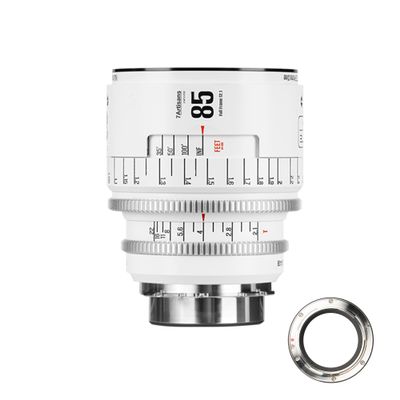 7artisans 85mm T2.1 Infinte Series Professional Full Frame Manual Cine Lens Compatible for PL Mount for Photography Filmmaking,White
