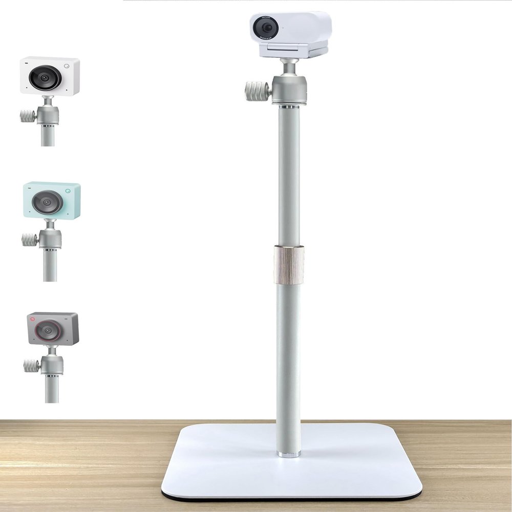 White Webcam Stand Holder Compatible with OBSBOT Meet 2/Meet SE and Insta360 Link 2C White Webcams