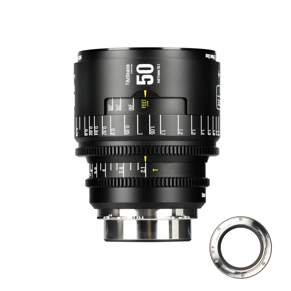 7artisans 50mm T2.1 Infinte Series Professional Full Frame Manual Cine Lens Compatible for PL Mount for Photography Filmmaking,Black