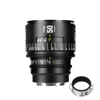 7artisans 50mm T2.1 Infinte Series Professional Full Frame Manual Cine Lens Compatible for EF Mount for Photography Filmmaking,Black