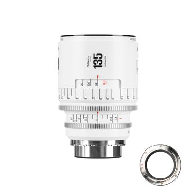 7artisans 135mm T2.4 Infinte Series Professional Full Frame Manual Cine Lens Compatible for PL Mount for Photography Filmmaking,White