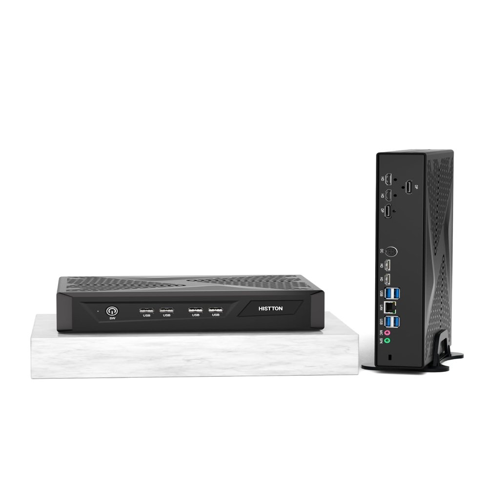 HISTTON Mini Gaming PC Core i5-13500H/RTX 3050 GDDR6, 64GB DDR4 RAM 1TB NVMe SSD+2TB HDD, WiFi 6E, BT5.2, Micro Computer with 8 USB, 4K/8K Quad Displays, Mini PC Windows 11 Pro for Gaming/Business