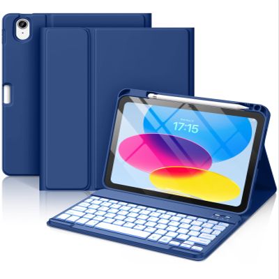 Hamile for iPad A16 11th 10th Generation Case with Keyboard - Wireless