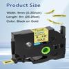 Cruxer 1 Pack Replacement for P-Touch TZe-821 TZ-821 Label Tape Black Text on Gold Laminated 9mm 0.35" Compatible with Ptouch PT-D200 PT-D210 PT-D400 PT-D450 PT-D600 PT-H100 PT-1230PC Label Maker view 2
