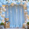 20x10FT Blue Backdrop Curtains with Lights for Parties,Wrinkle Free Wedding Photo Backdrop Curtains for Baby Shower Birthday Ceremony Reception Home Party Decorations-5ft x 10ft,4 Panels view 1