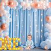 20x10FT Blue Backdrop Curtains with Lights for Parties,Wrinkle Free Wedding Photo Backdrop Curtains for Baby Shower Birthday Ceremony Reception Home Party Decorations-5ft x 10ft,4 Panels view 4