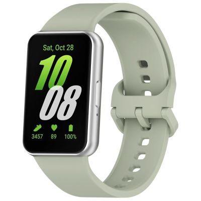Eiavike Silicone Sport Band for Samsung Galaxy Fit 3, Adjustable Replacement Watch Strap for Galaxy Fit 3 SM-R390 Women Men (Gray Green)