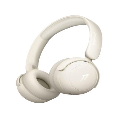 1MORE HQ20 Wireless On-Ear Headphones with Microphone, 85dB Safe Volume, 65H Playtime, Lightweight Foldable Bluetooth Headphones for School/Travel, Android and iOS Compatible, White