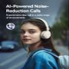 1MORE HQ20 Wireless On-Ear Headphones with Microphone, 85dB Safe Volume, 65H Playtime, Lightweight Foldable Bluetooth Headphones for School/Travel, Android and iOS Compatible, White view 4