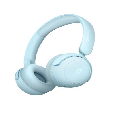 1MORE HQ20 Wireless On-Ear Headphones with Microphone, 85dB Safe Volume, 65H Playtime, Lightweight Foldable Bluetooth Headphones for School/Travel, Android and iOS Compatible, Blue