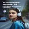 1MORE HQ20 Wireless On-Ear Headphones with Microphone, 85dB Safe Volume, 65H Playtime, Lightweight Foldable Bluetooth Headphones for School/Travel, Android and iOS Compatible, Blue view 4