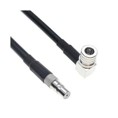 KUIQEO Video Connector RG58 QMA to QMA Male Female pl;/UG Jack Right Angle Crimp Coaxial Coax Extension Connector R/1F 50ohm Cable 30CM 1M 300CM 5M 10M 20M coaxial Cable(Type F,15CM)