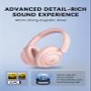 1MORE SonoFlow SE HQ31 Wireless Bluetooth Headphones -42dB Noise Cancelling Over-Ear Bluetooth Headset with Hi-Res Audio, 90H Playtime, LDAC, All-Day Comfort for Travel Work Gaming, Pink view 2