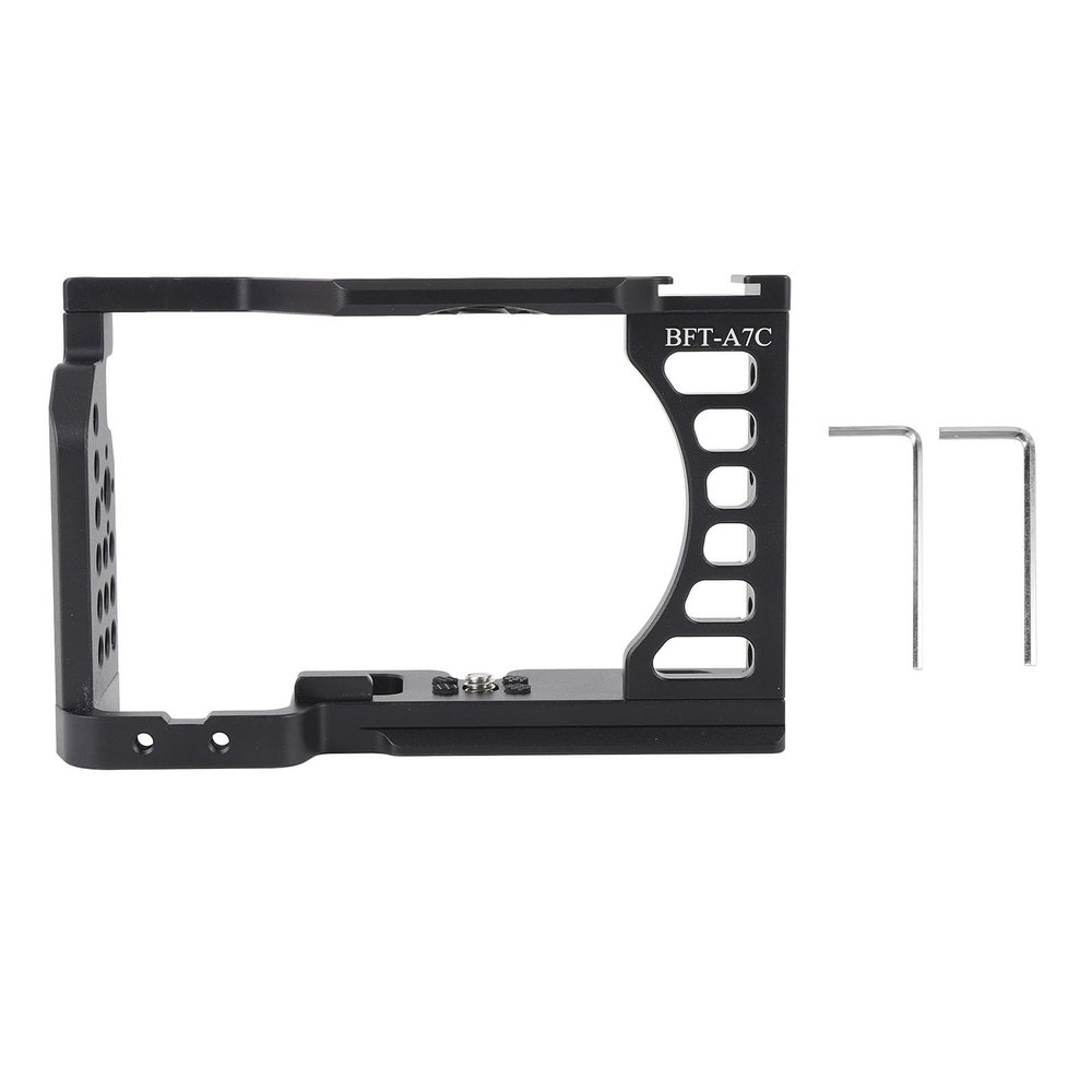 Aluminum Alloy Camera Cage, A7C Vertical Cage with Cold Shoe Mount, Easy Disassembly, Threaded Holes, Arca Style Track, for A7C Camera
