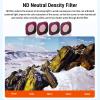 ND8 ND16 ND32 Filters Set, Action Camera Neutral Density Filter with Built in Rubber Loop, Aluminum Alloy and Optical Glass for Underwater, Rainy view 2