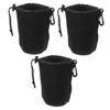 balacoo 3pcs Camera Lens Case Neoprene Lens Storage Bag Drawstring Closure Lightweight and Portable Pouch for view 1