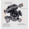 Ball Head with Cold Shoe, Metal 360 Rotating Panoramic Ball Head with QR Plate Up 26.46lbs Load Double Panoramic Damping Tripod Head 3/8 Threaded Hole for Tripod Slider Monopod view 3