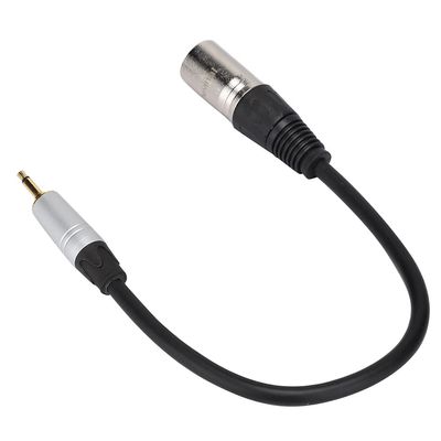 Microphone Cable Adapter, PVC Exterior Zinc Alloy Shell Adapter Cable with Gold Plated 3.5mm Mono Male to 3PIN XLR Male Right Angle XLR Adapter XLR Cables for Laptop Speaker Mixer (#1)