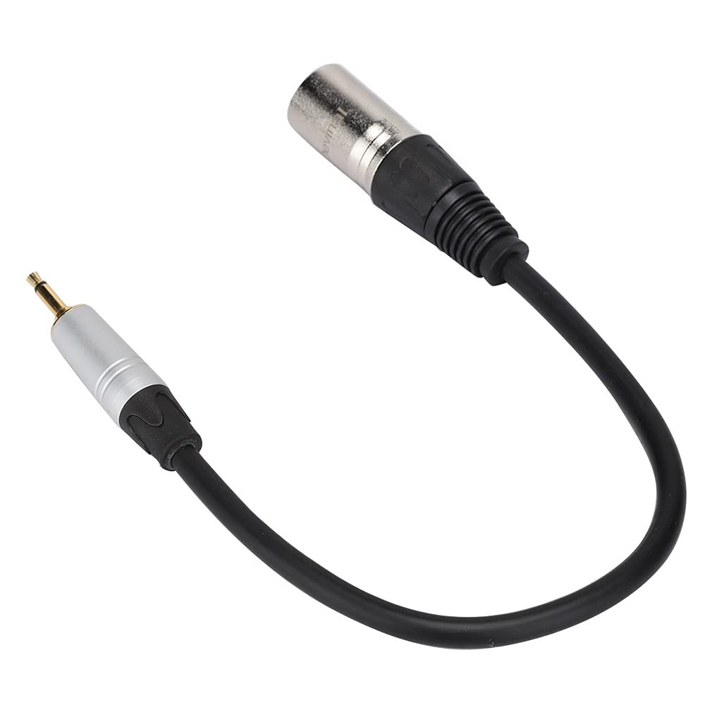 Microphone Cable Adapter, PVC Exterior Zinc Alloy Shell Adapter Cable with Gold Plated 3.5mm Mono Male to 3PIN XLR Male Right Angle XLR Adapter XLR Cables for Laptop Speaker Mixer (#1)