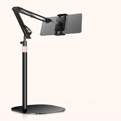 Adjustable Tablet Stand Holder, 155cm Floor Stand, 360 Rotating Arm Mount for Phones and Tablets, White