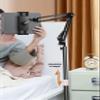 Adjustable Tablet Stand Holder, 155cm Floor Stand, 360 Rotating Arm Mount for Phones and Tablets, White view 3