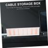 KICHOUSE Cable Organizer Box Lid Drawer Storage for Desk Mini Cord Management Box for Headphones and Charge Cables Compact Electronic Organizer view 3