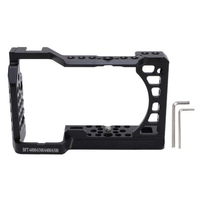 Camera Cage Rig Video Movie Making Cold Shoe Mount 1/4in 3/8in Screw Hole Portable Aluminum Alloy for A6500 Camera