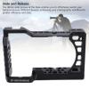 Camera Cage Rig Video Movie Making Cold Shoe Mount 1/4in 3/8in Screw Hole Portable Aluminum Alloy for A6500 Camera view 2